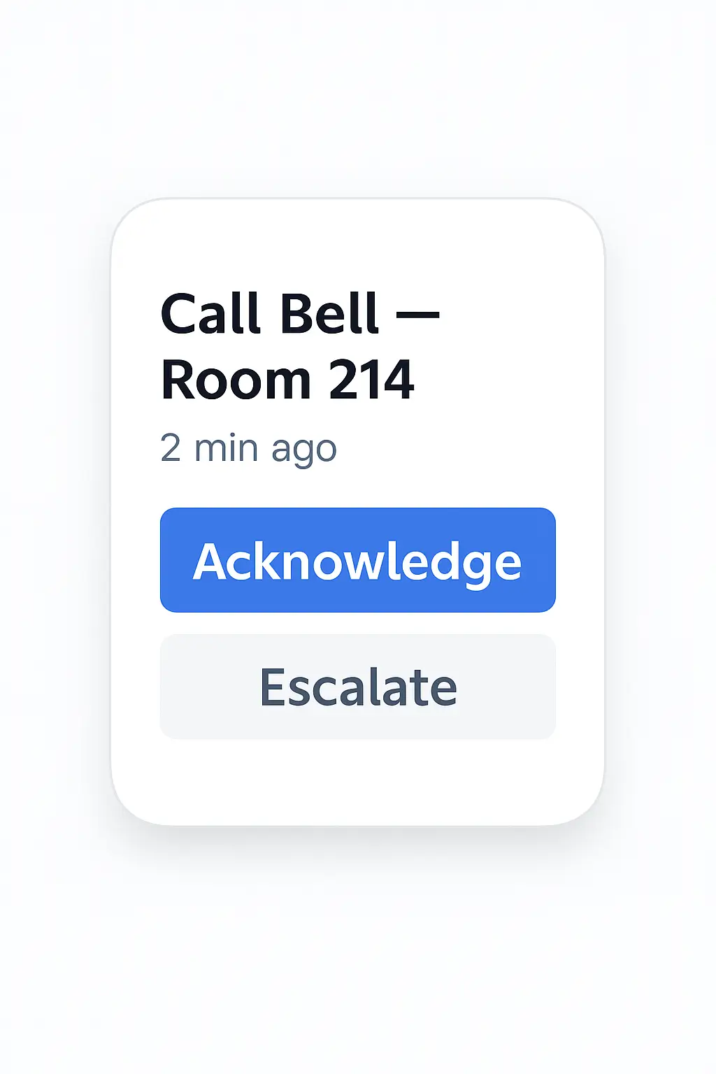 Mobile App — acknowledge or escalate from phone
